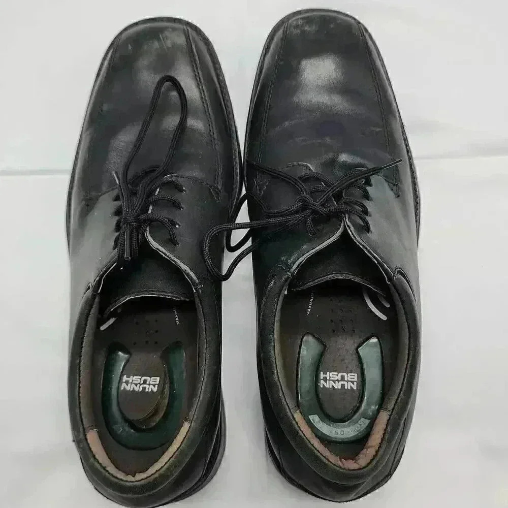 Nunn Bush Mens Black Marcell Lace Up Bike Toe Leather Oxford Dress Shoes Size 8M - Picture 13 of 13
